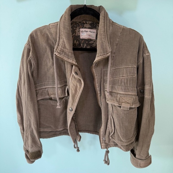 FREE PEOPLE EYES ON YOU SURPLUS OVERSIZED BAGGY JACKET WOMENS XS NWT UTILITY - Picture 5 of 11